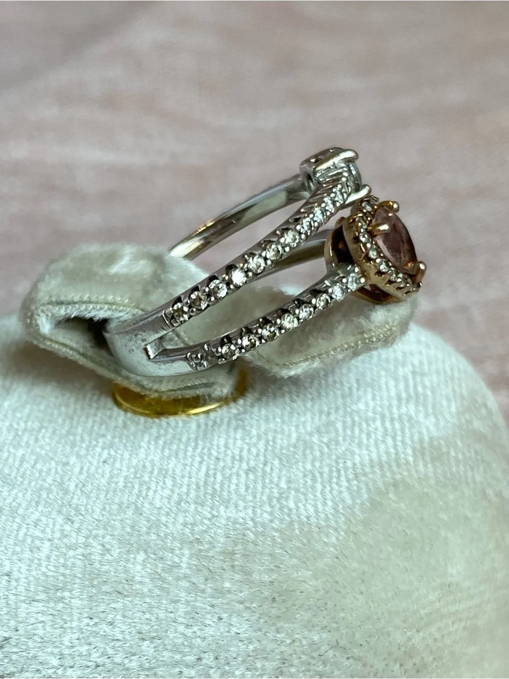 Michael Kors Sterling Silver Two-Tone Open Stack Heart Ring